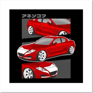 Red Mazda RX-8 Rotary Posters and Art